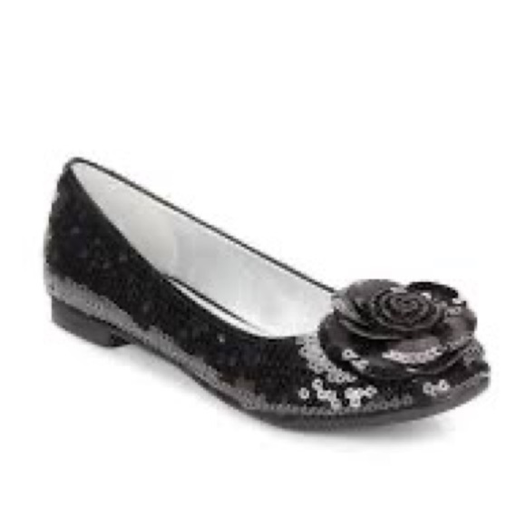 Adrienne Vittadini Black sequins flats, size 8.5